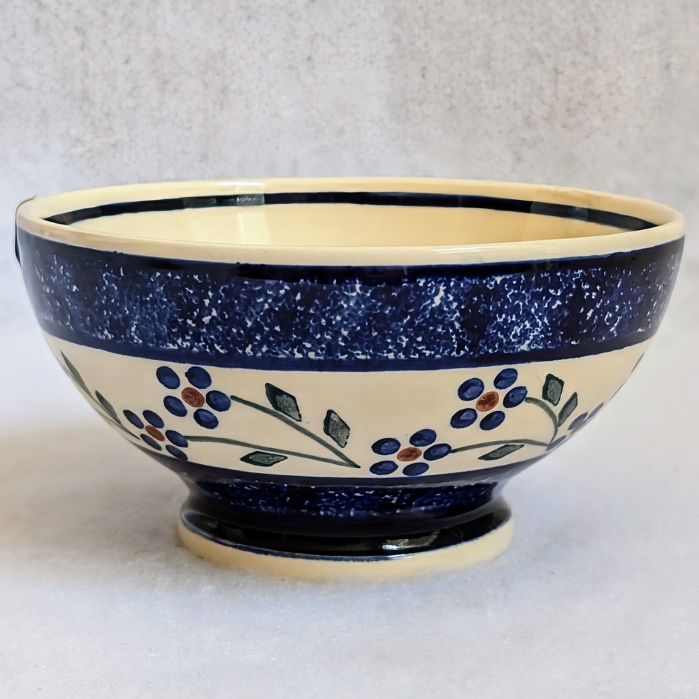 Polish Pottery Bowl with Floral Design